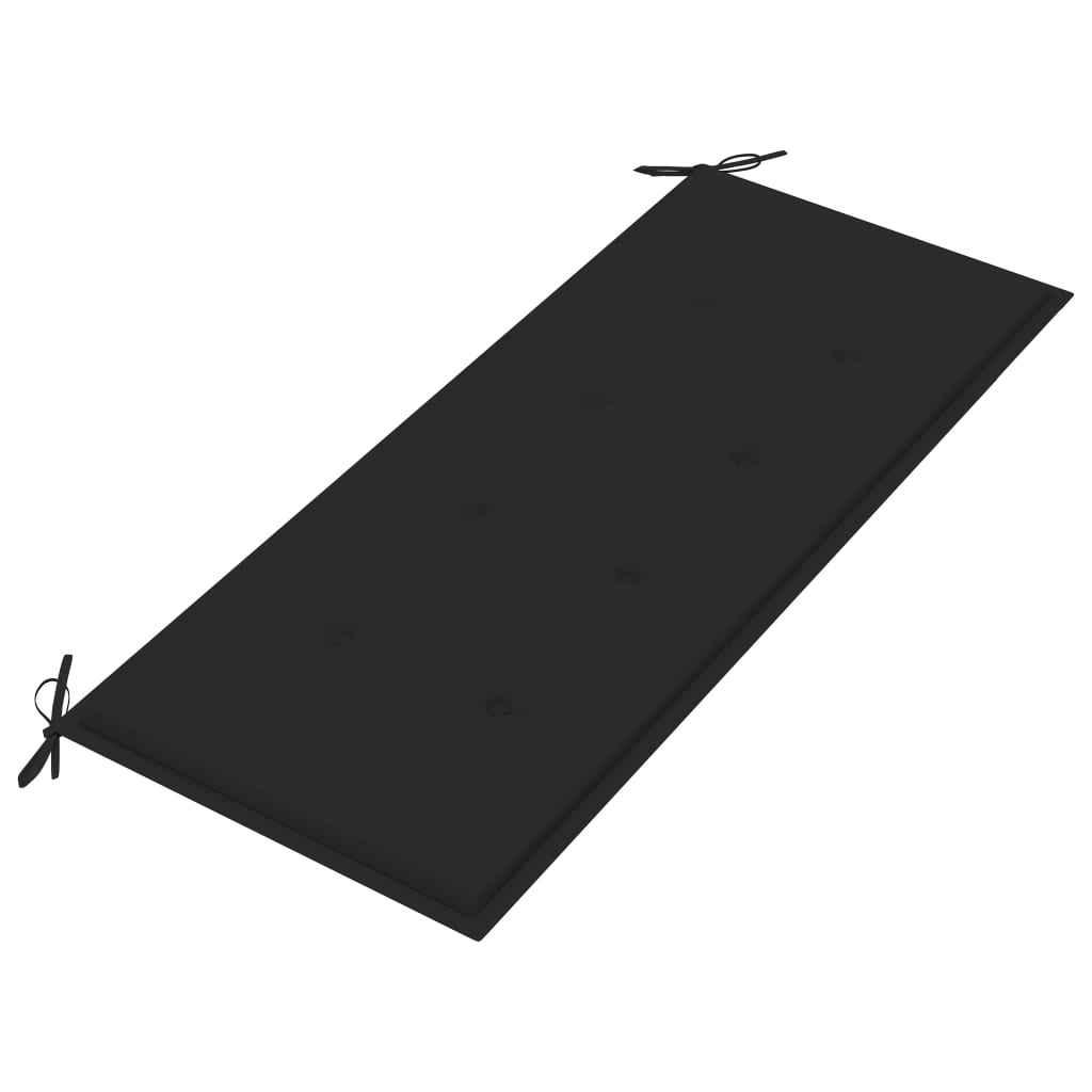 Banc Batavia avec coussin noir 120 cm Bois de teck massif