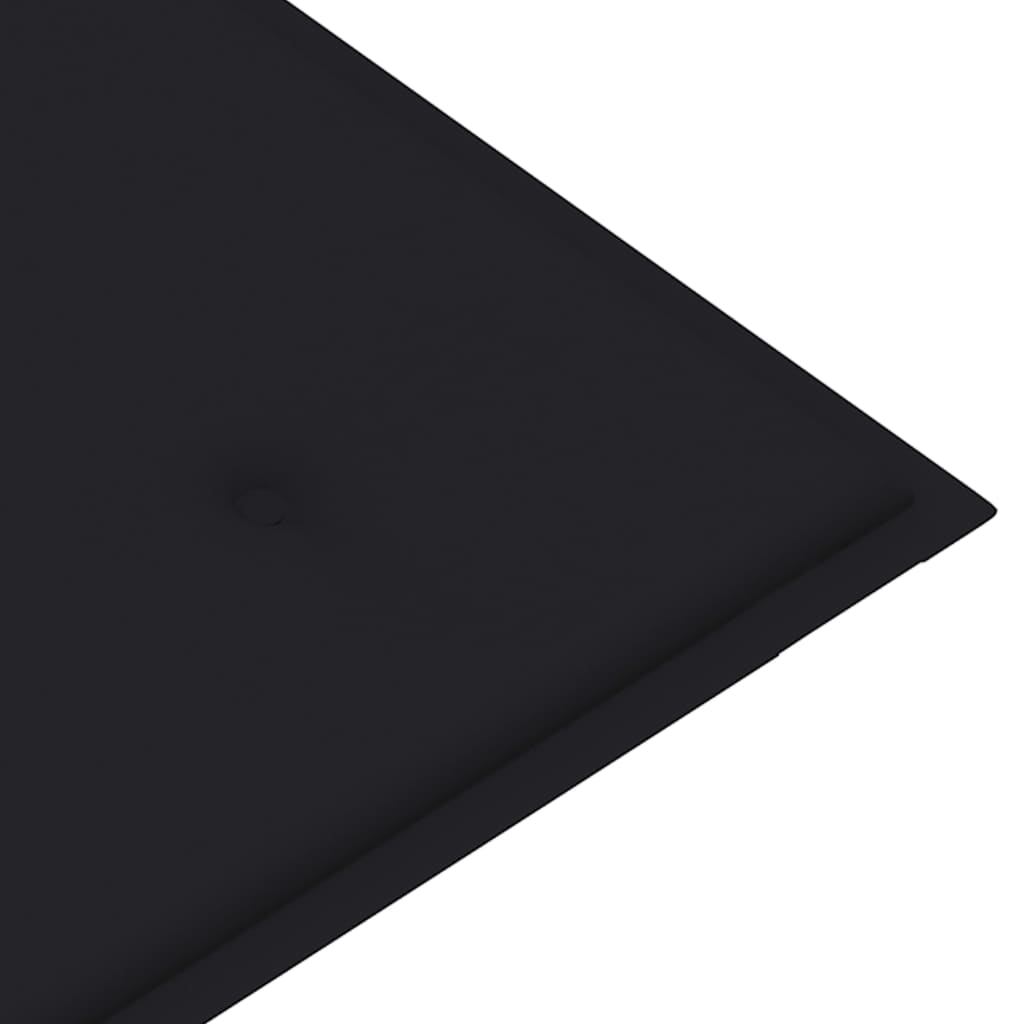 Banc Batavia avec coussin noir 120 cm Bois de teck massif