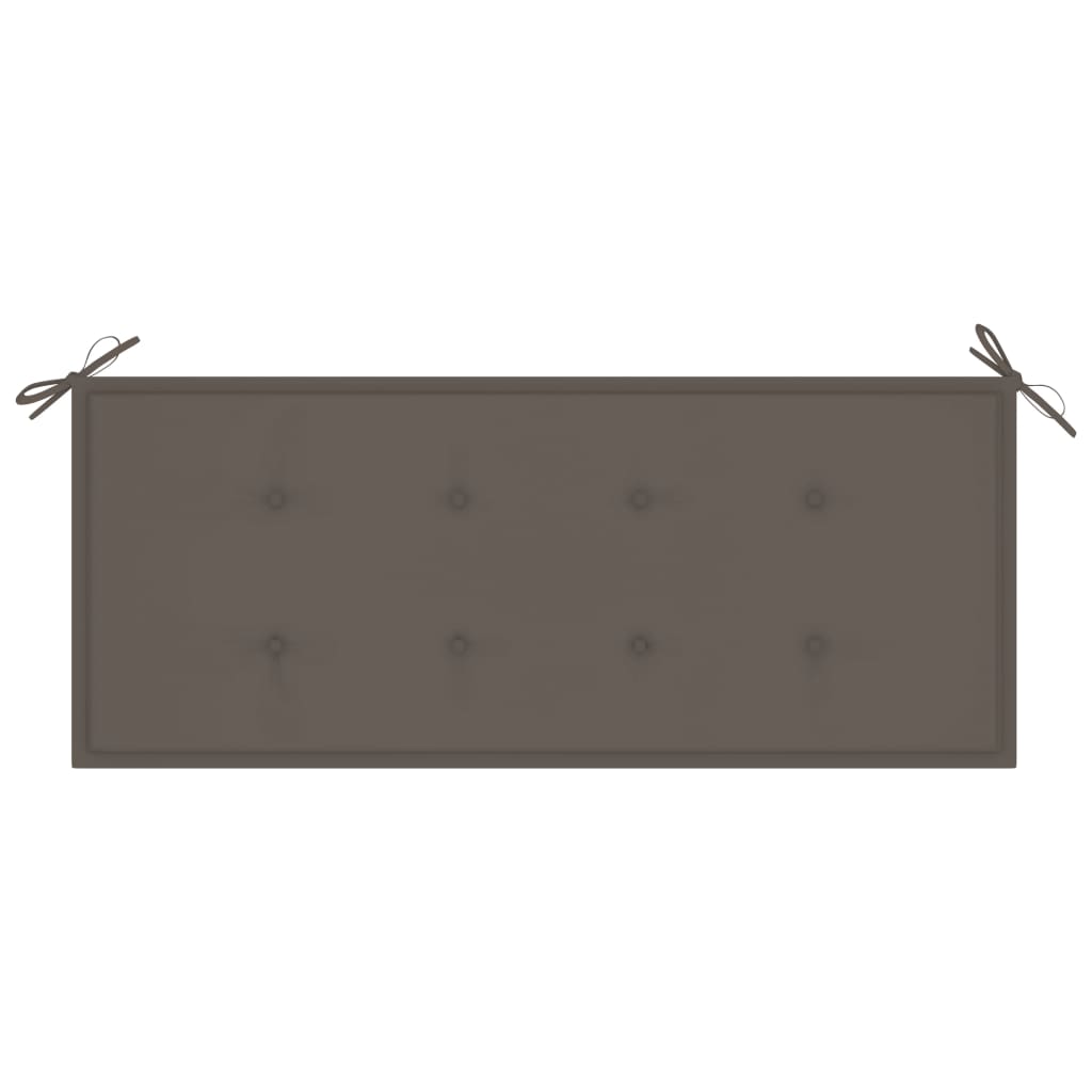 Banc Batavia avec coussin taupe 120 cm Bois de teck massif