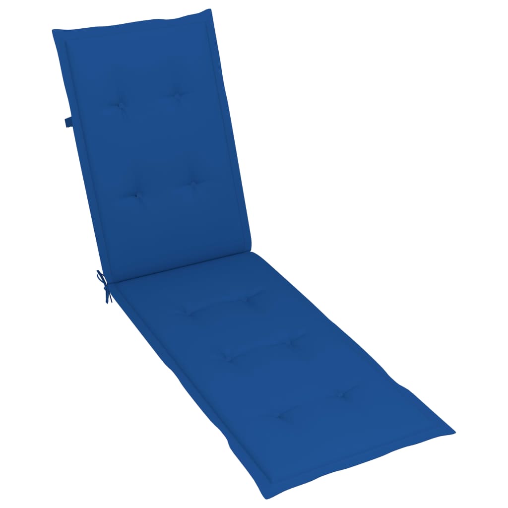 Chaise de terrasse avec repose-pied et coussin Acacia solide