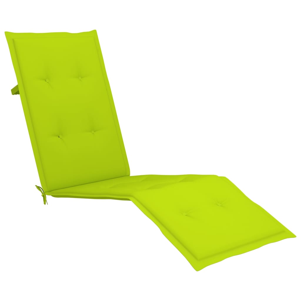 Chaise de terrasse avec repose-pied et coussin Acacia solide