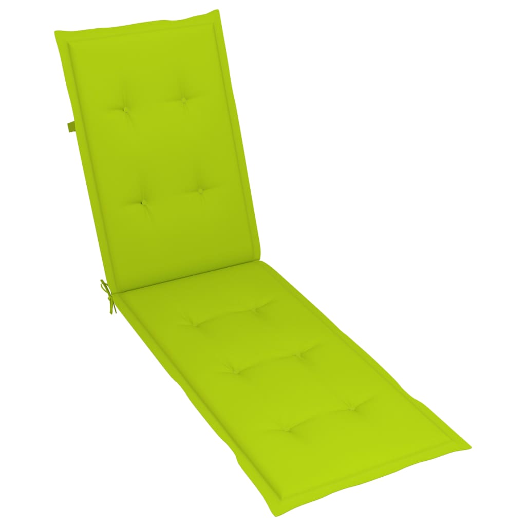 Chaise de terrasse avec repose-pied et coussin Acacia solide
