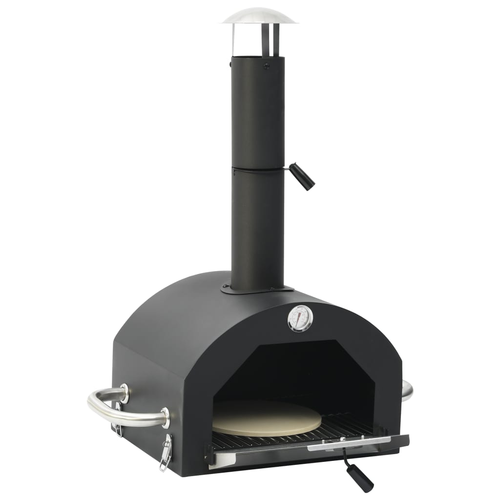 Four à pizza et barbecue d'extérieur 3 en 1 Noir