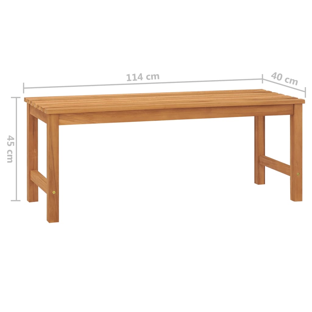 Banc de jardin 114 cm bois de teck solide