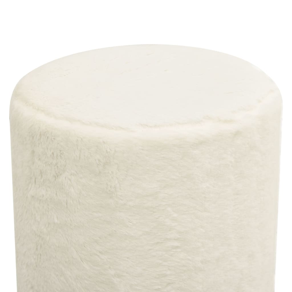 Tabouret rond Blanc Peluche