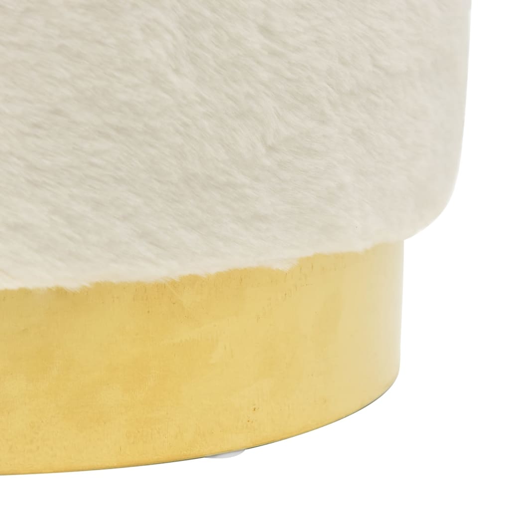 Tabouret rond Blanc Peluche