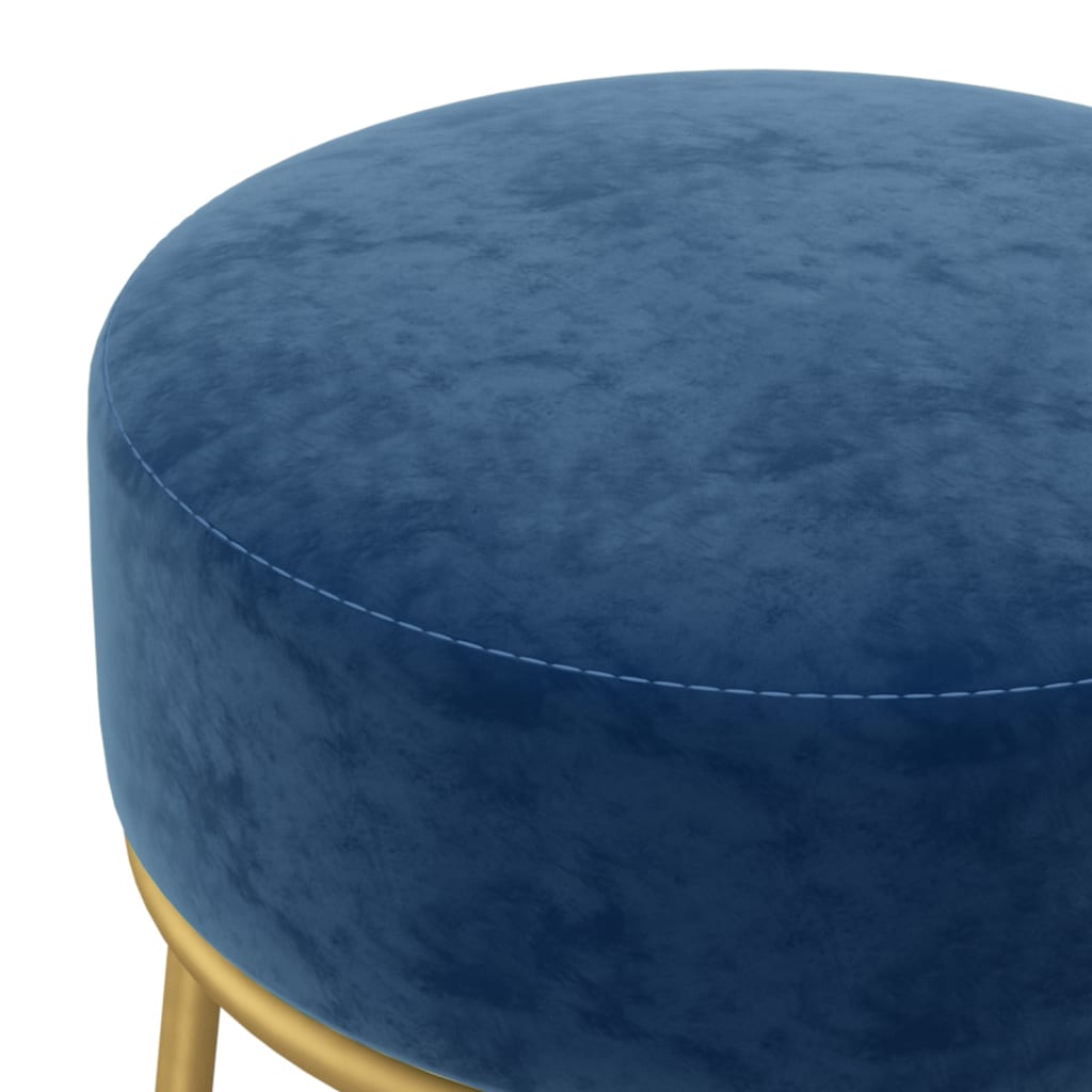 Tabouret rond Bleu Velours