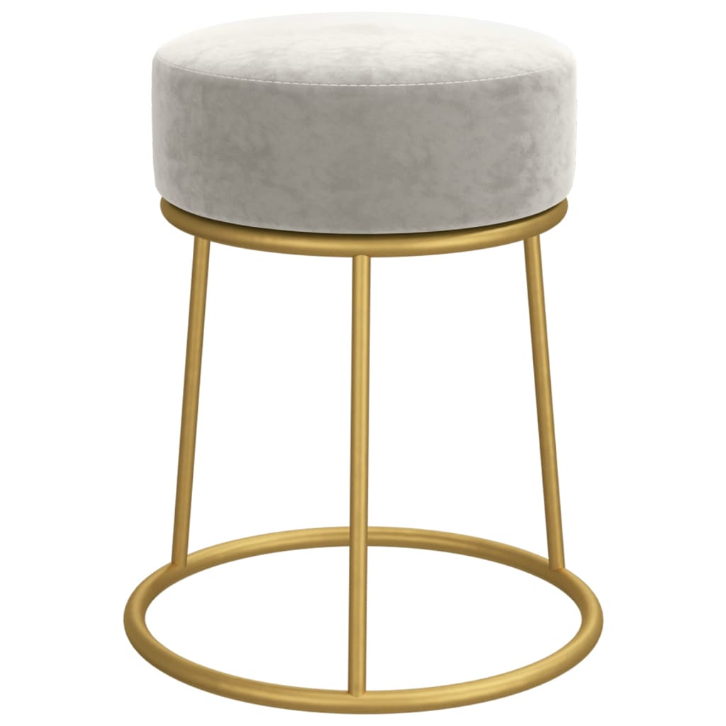 Tabouret rond Gris clair Velours
