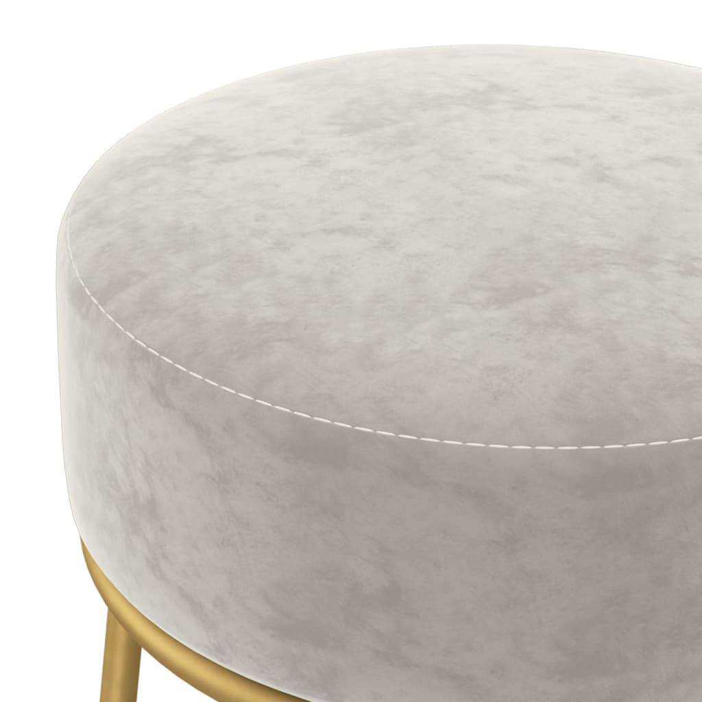 Tabouret rond Gris clair Velours