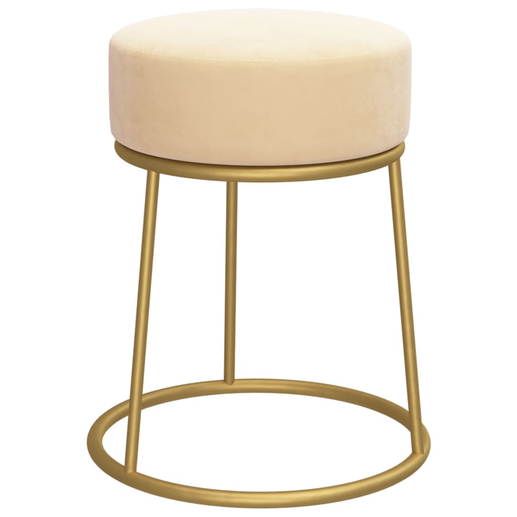 Tabouret rond Abricot Velours