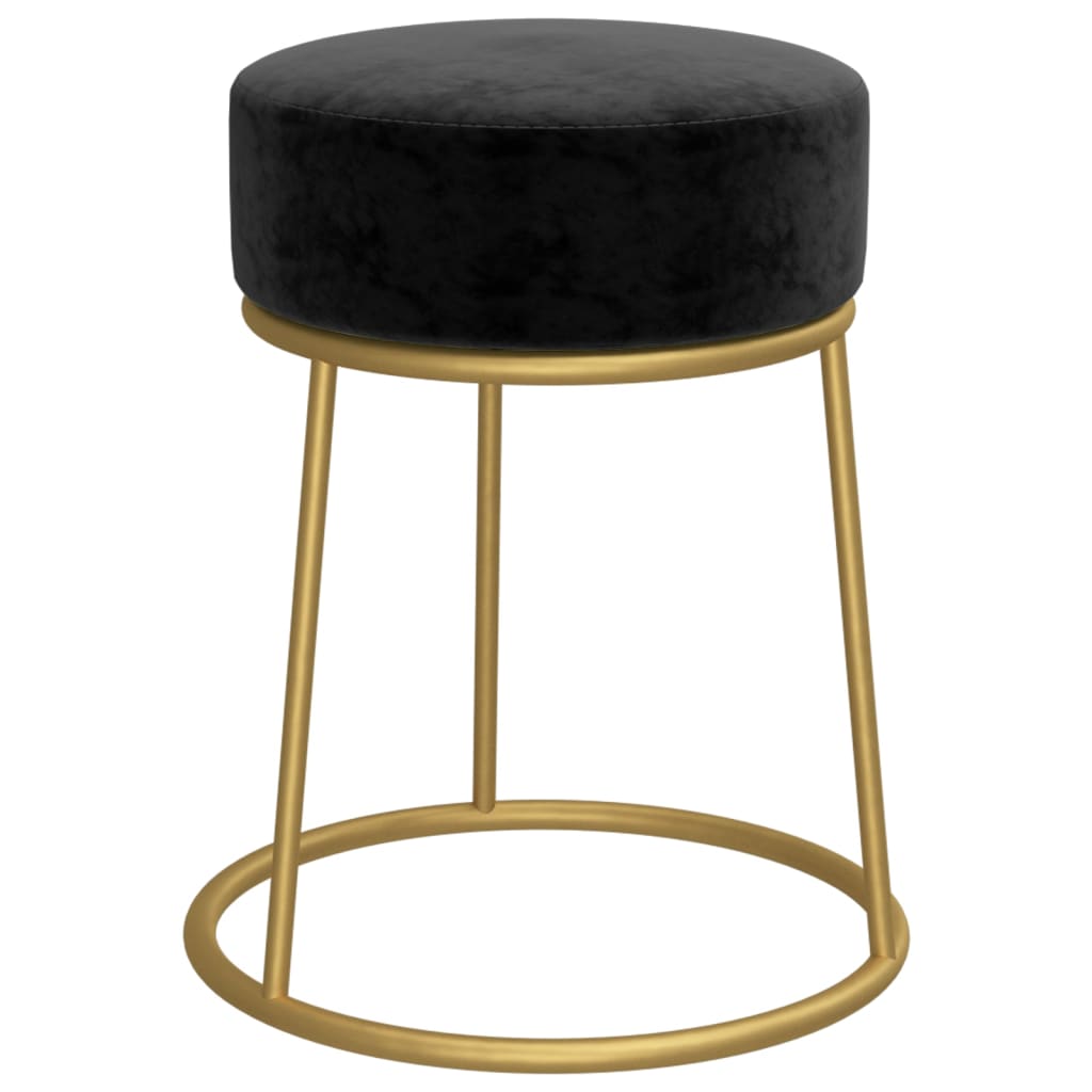 Tabouret rond Noir Velours