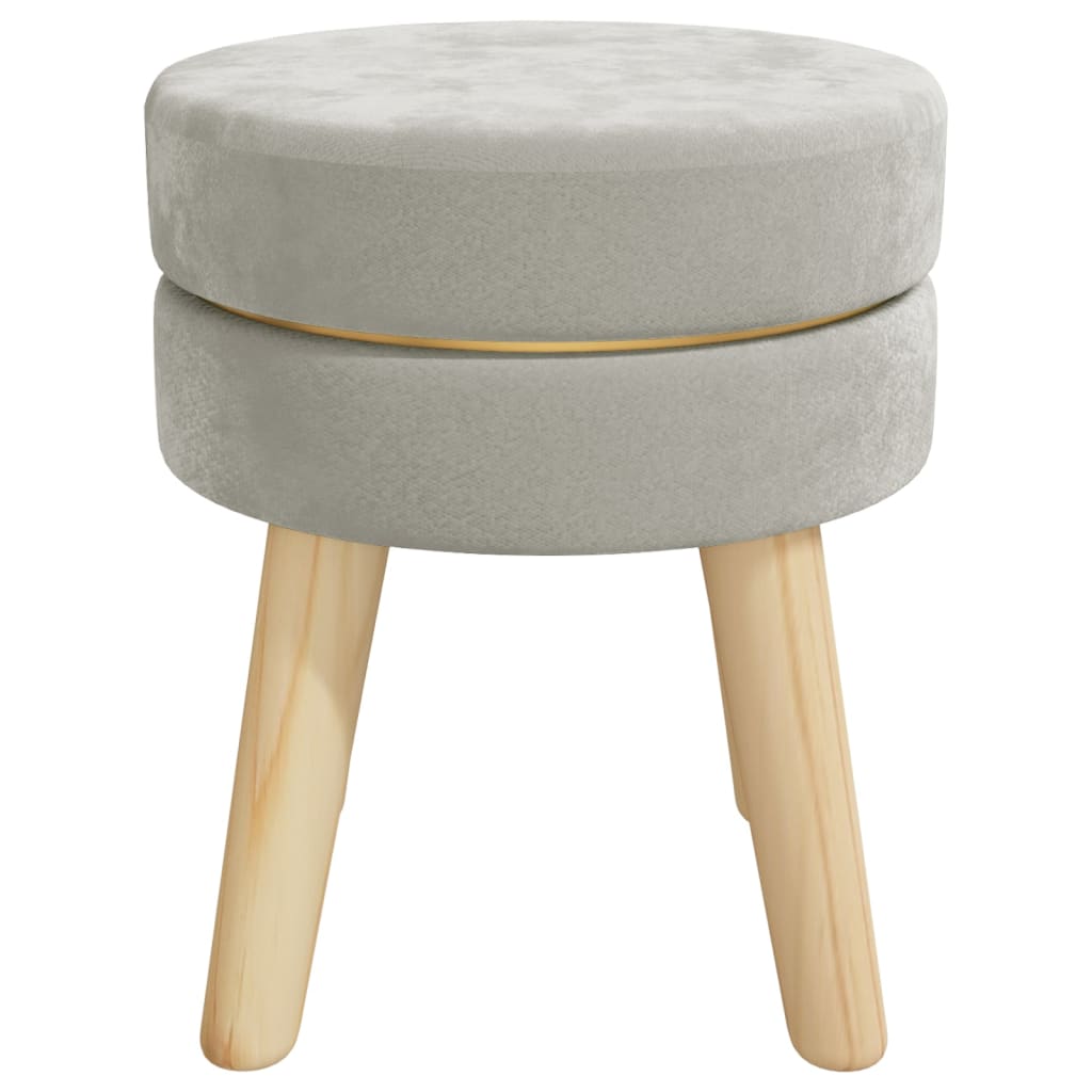 Tabouret rond Gris clair Velours