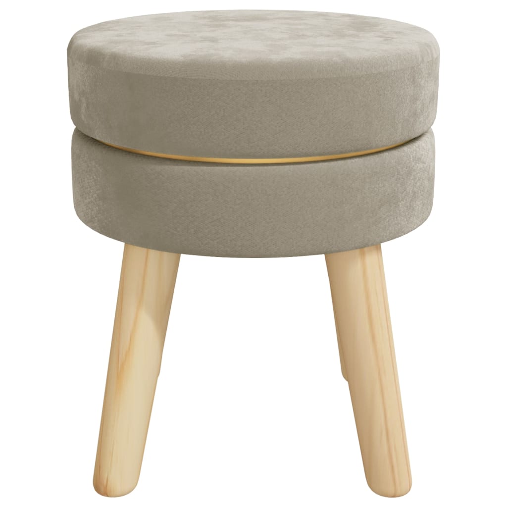 Tabouret rond Gris foncé Velours