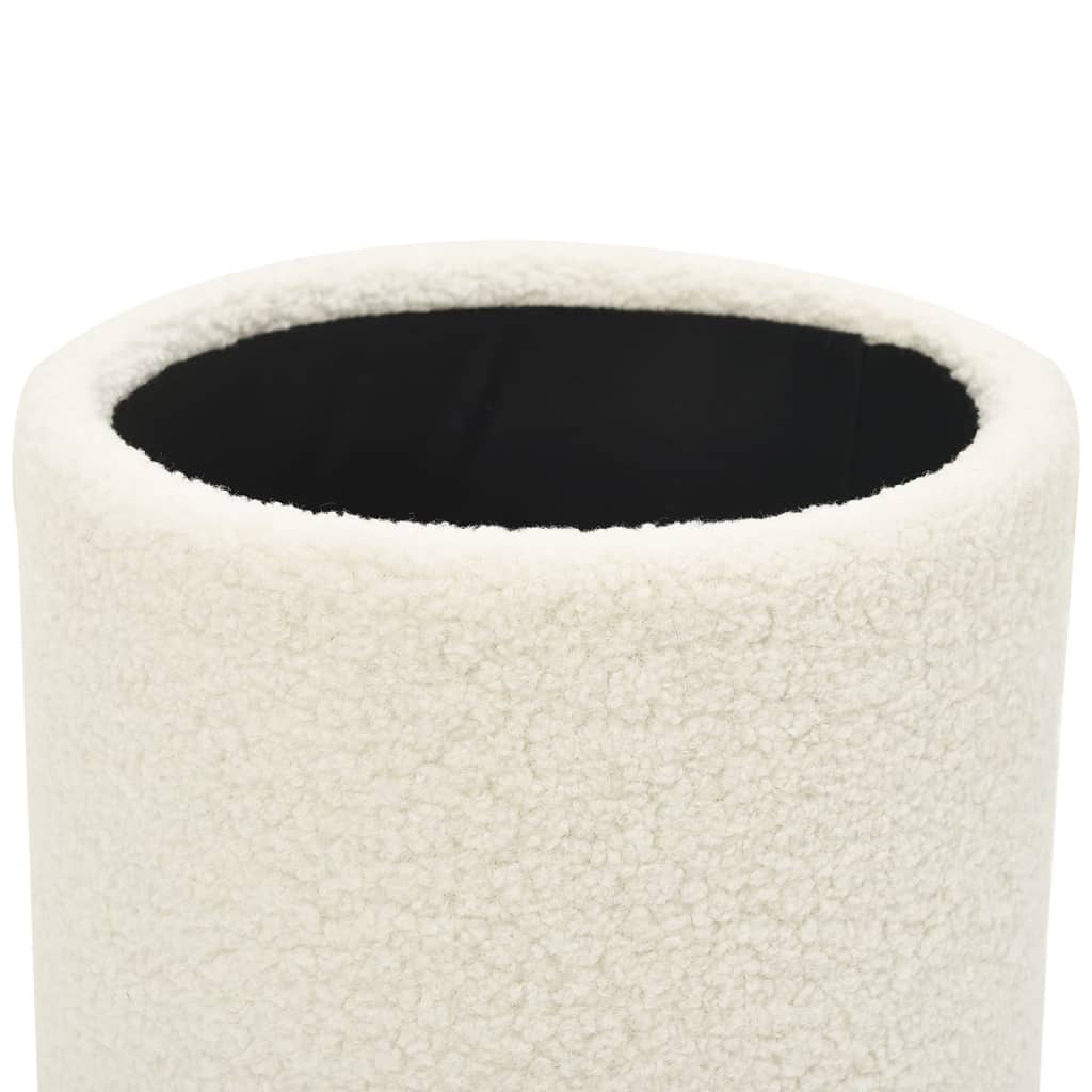 Tabouret de rangement rond Blanc Molleton