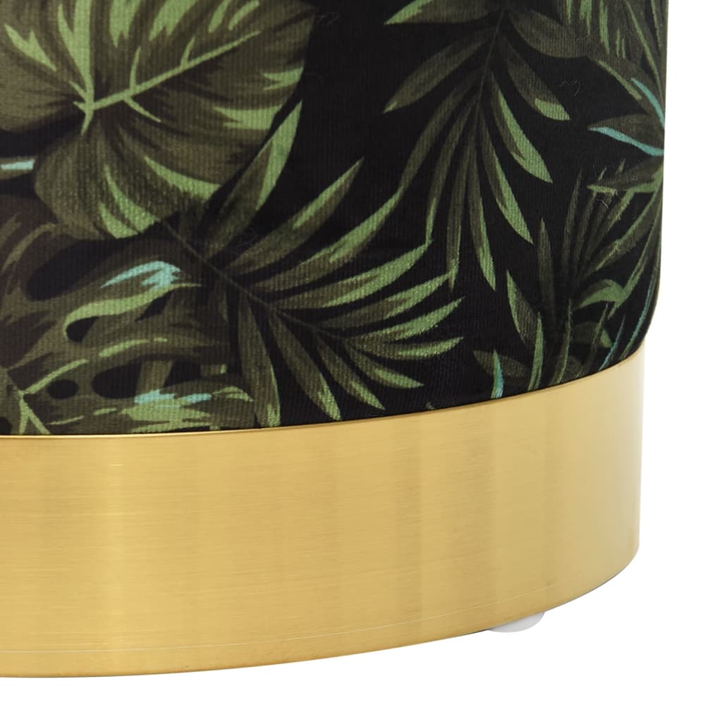 Tabouret de rangement rond Multicolore Tissu