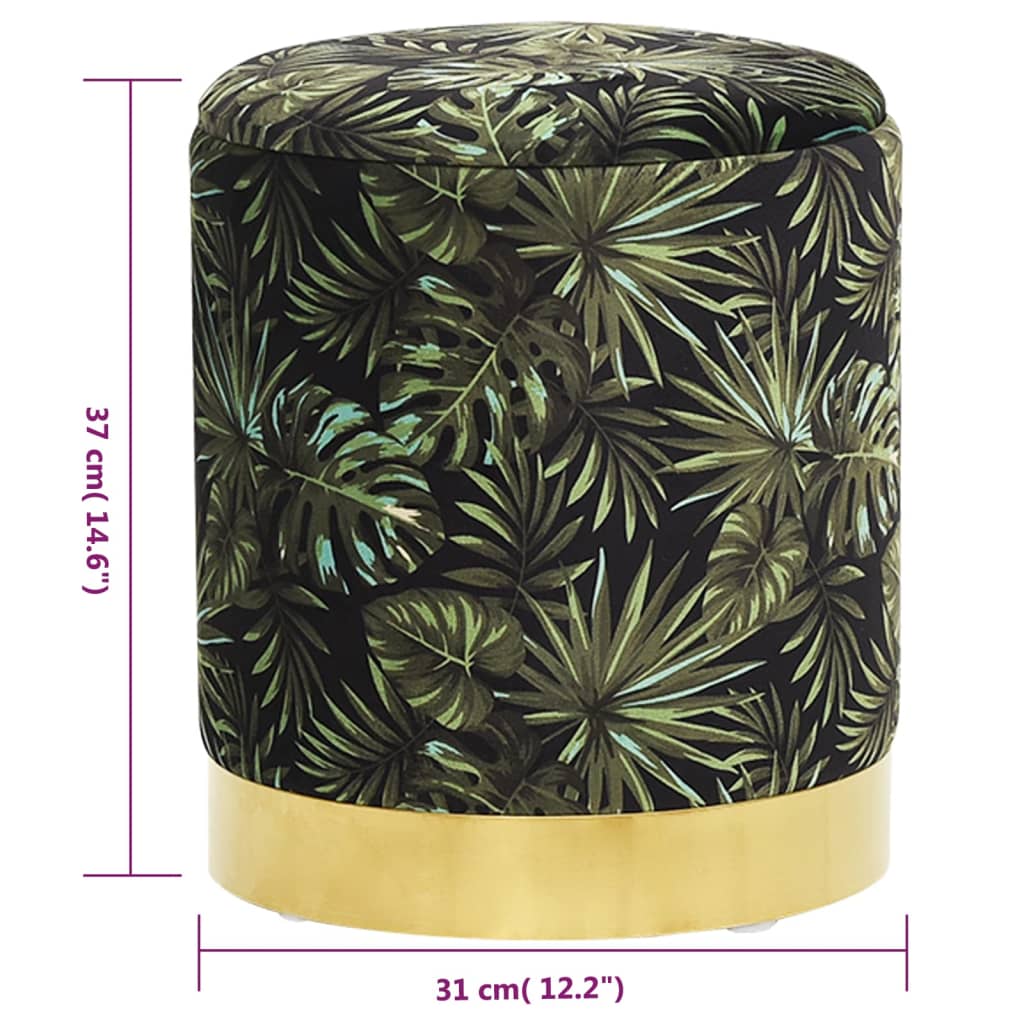 Tabouret de rangement rond Multicolore Tissu