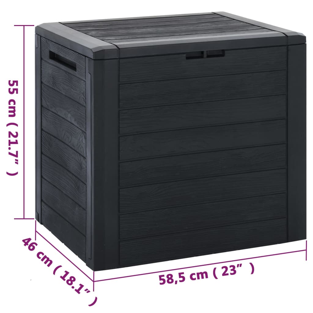 Boîte de stockage jardin Anthracite 58,5x46x55 cm Polypropylène