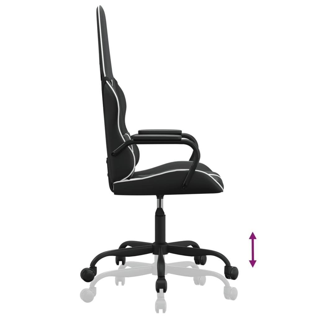 Chaise de jeu de massage Blanc et noir Similicuir