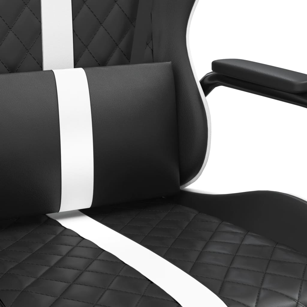 Chaise de jeu de massage Blanc et noir Similicuir
