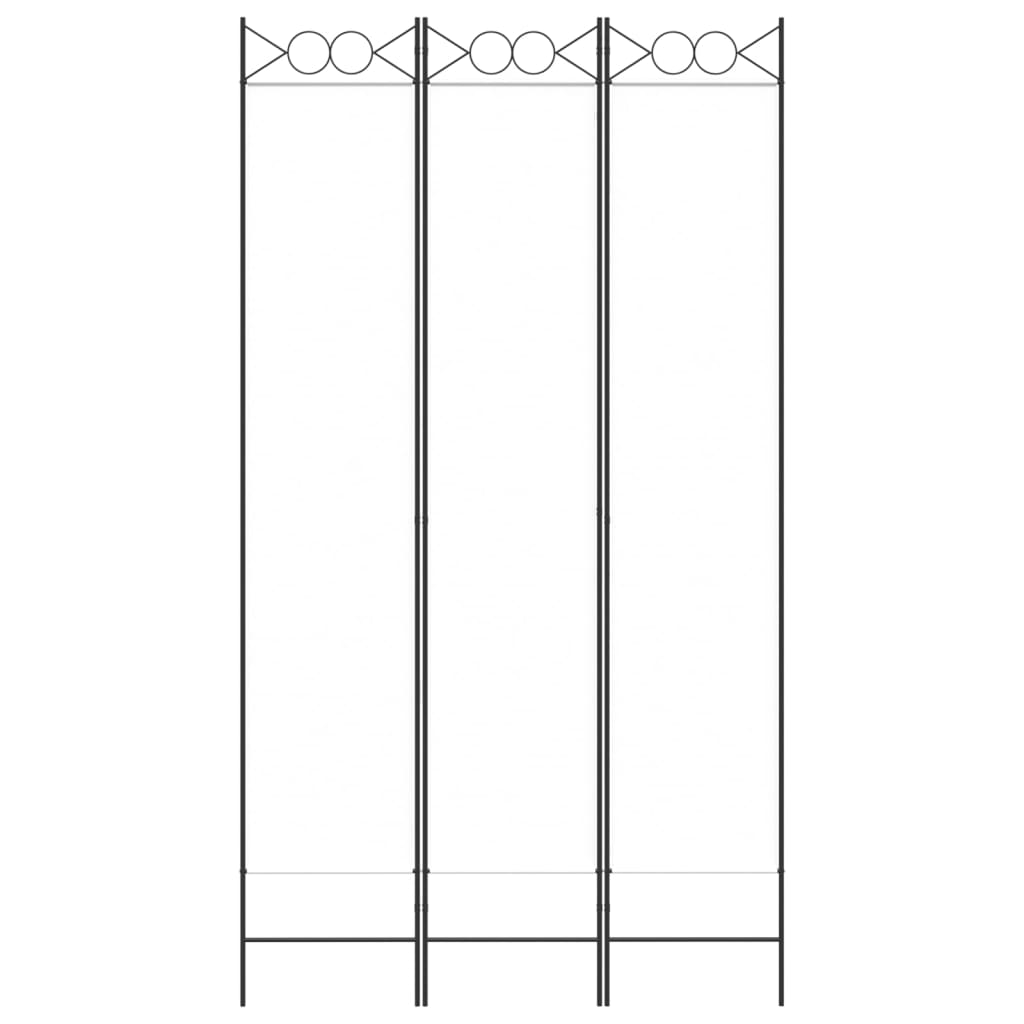 Cloison de séparation 3 panneaux Blanc 120x220 cm Tissu