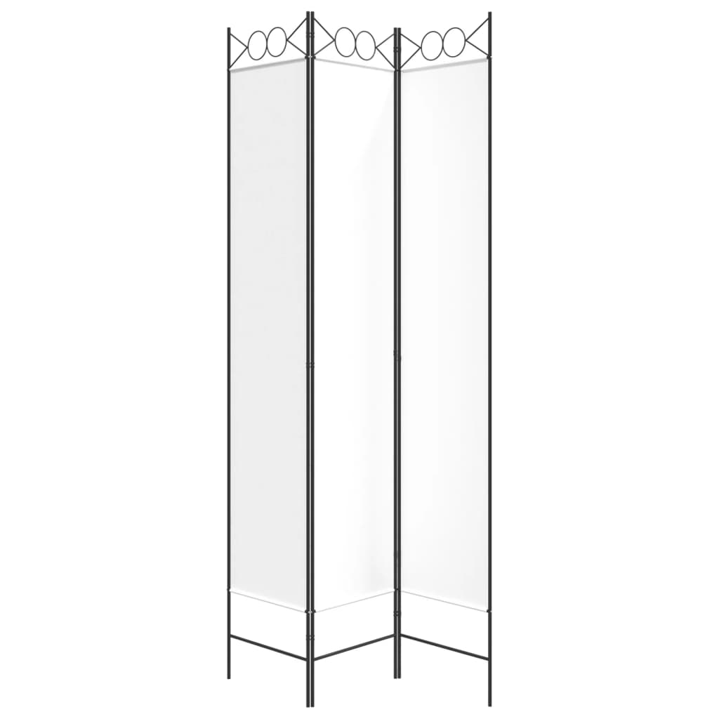 Cloison de séparation 3 panneaux Blanc 120x220 cm Tissu