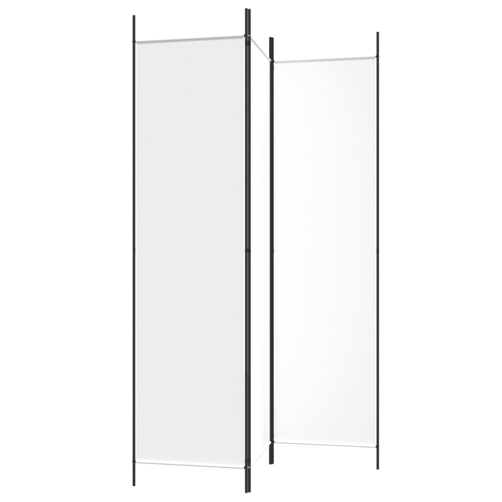Cloison de séparation 3 panneaux Blanc 150x200 cm Tissu
