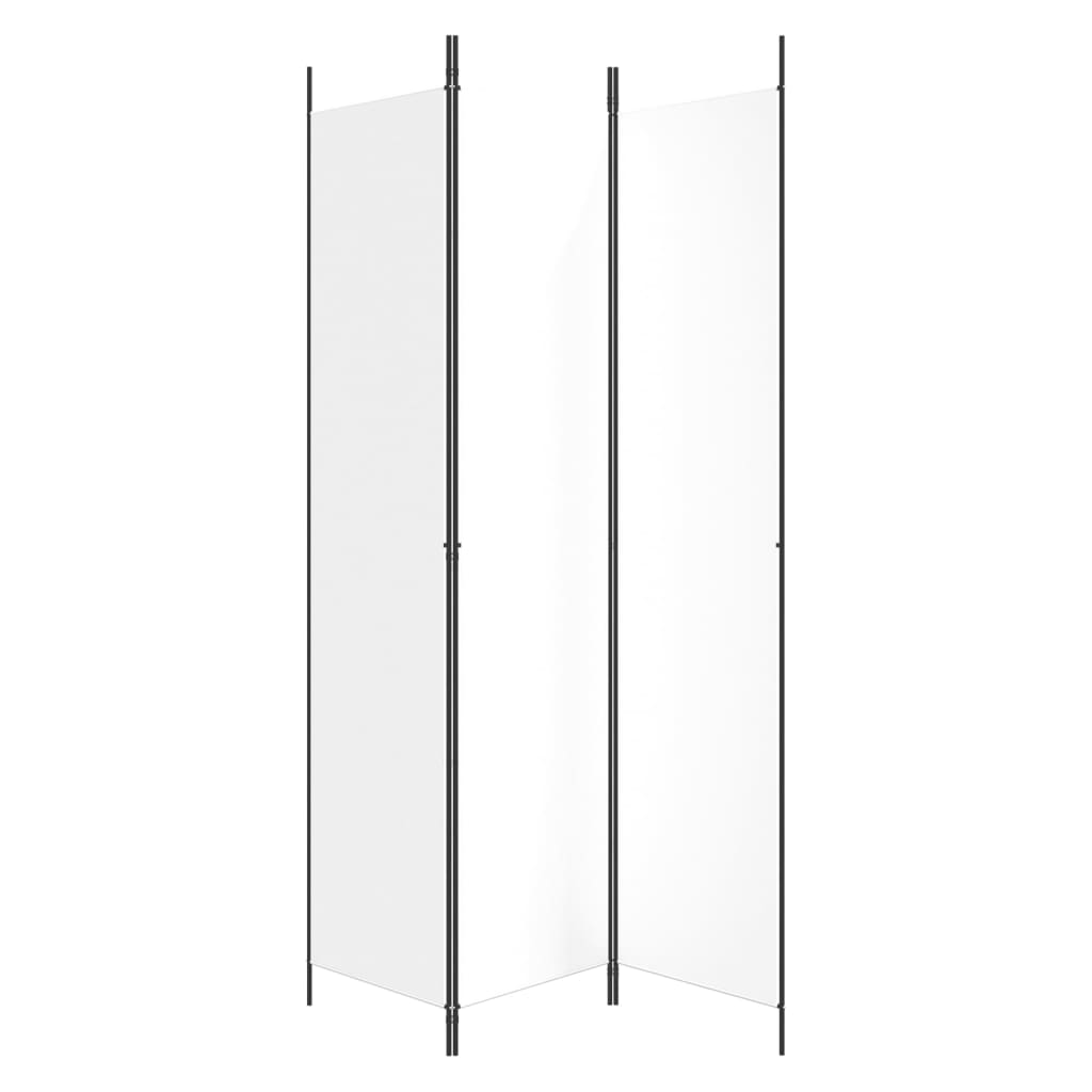 Cloison de séparation 3 panneaux Blanc 150x220 cm Tissu