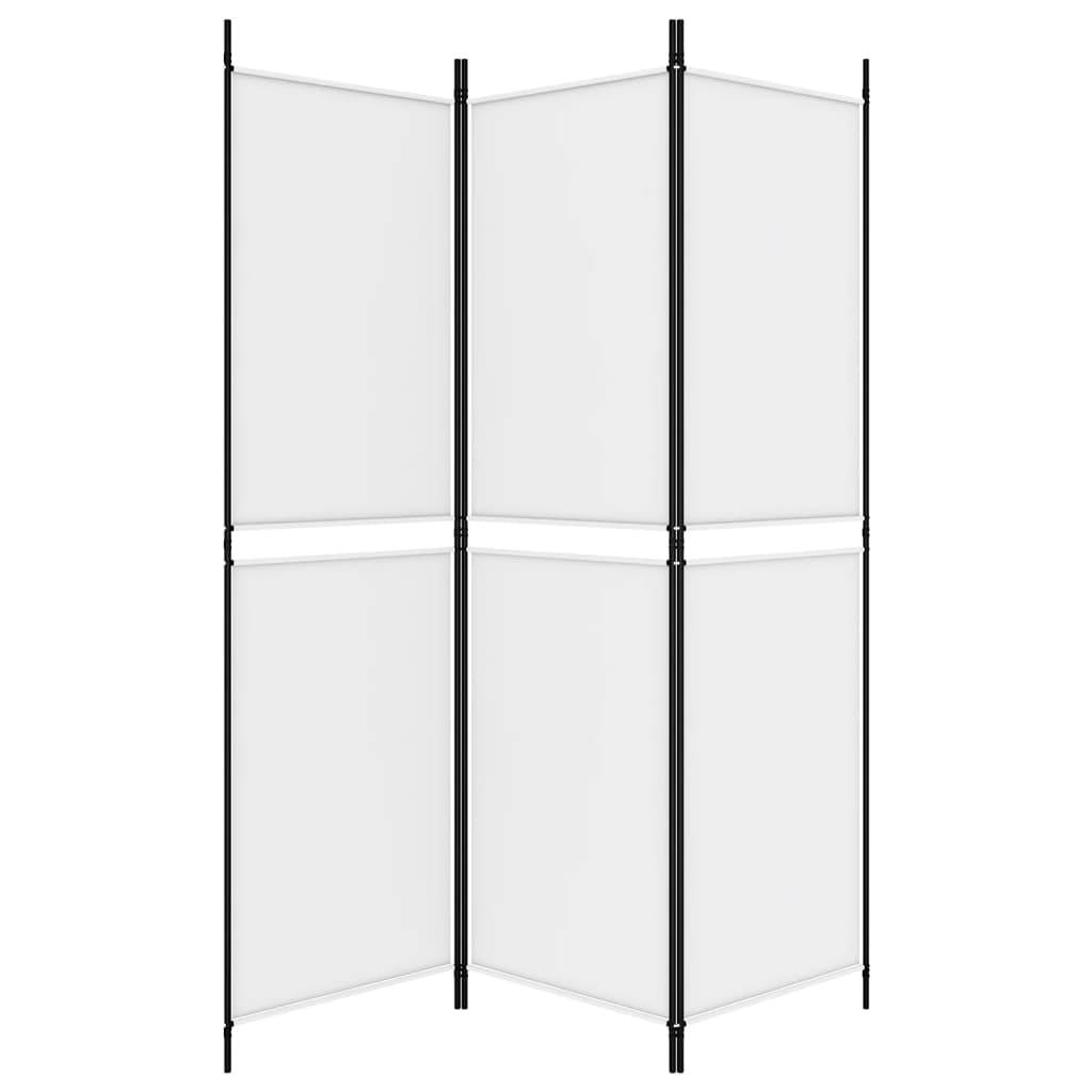 Cloison de séparation 3 panneaux Blanc 150x180 cm Tissu