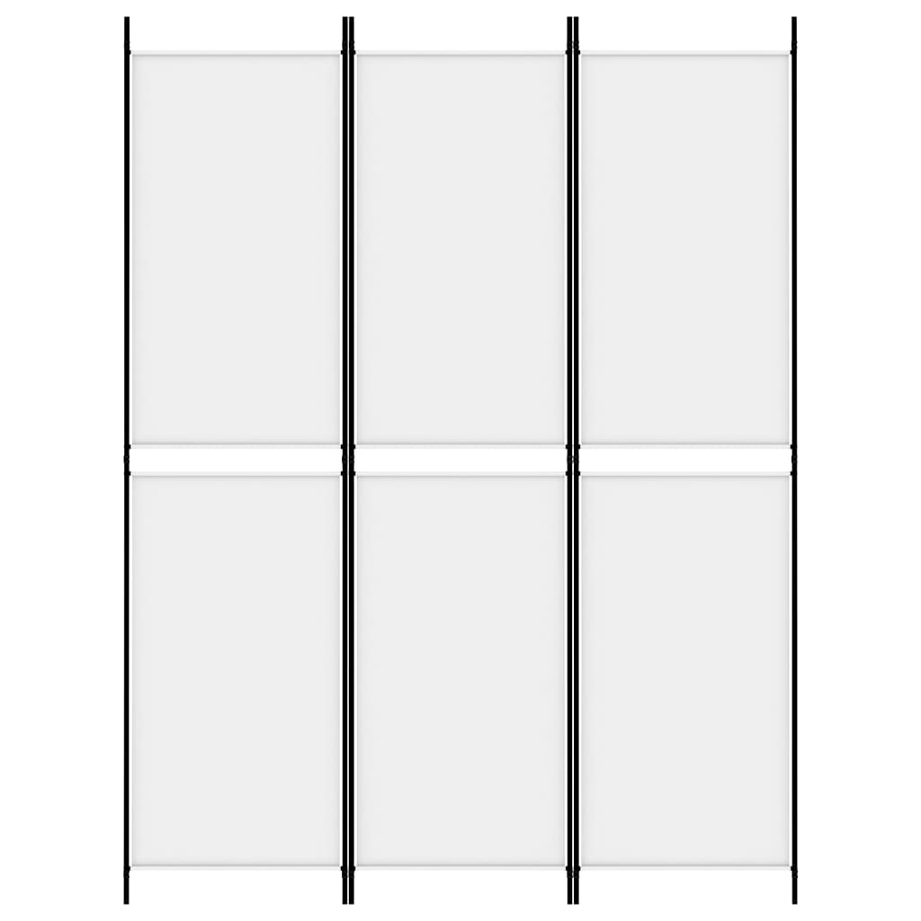 Cloison de séparation 3 panneaux Blanc 150x200 cm Tissu