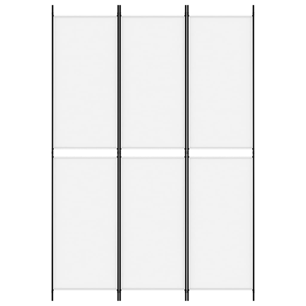 Cloison de séparation 3 panneaux Blanc 150x220 cm Tissu