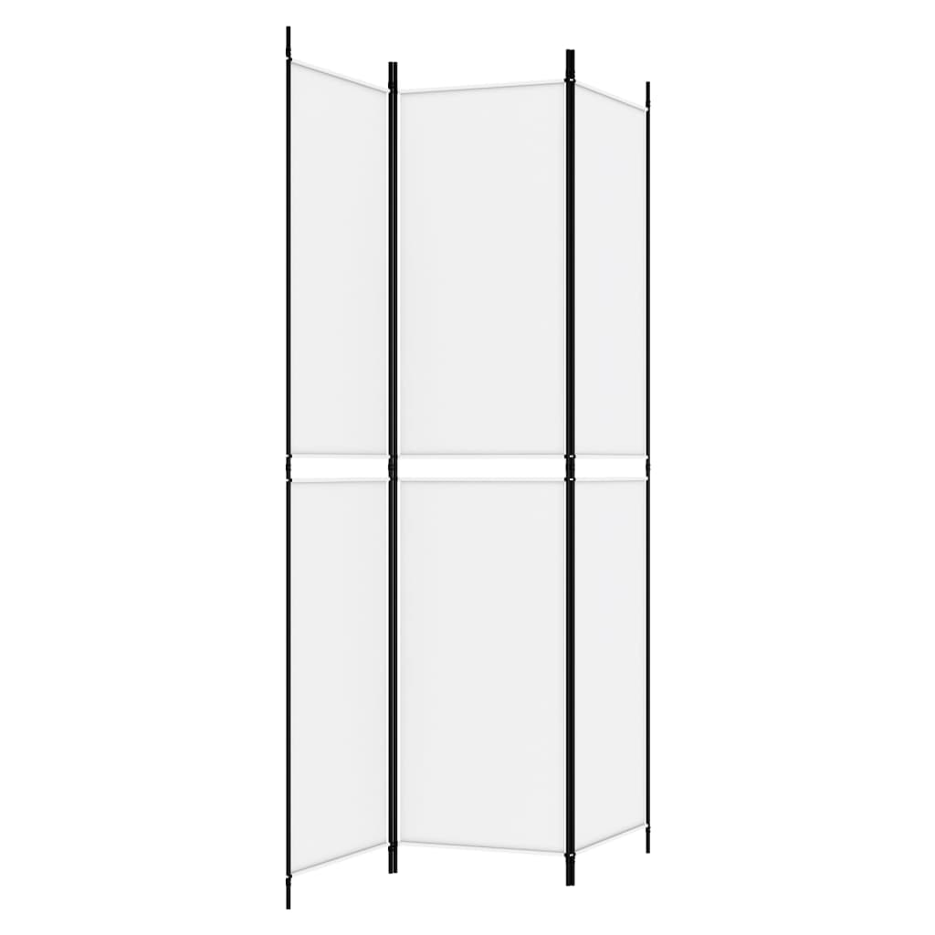 Cloison de séparation 3 panneaux Blanc 150x220 cm Tissu