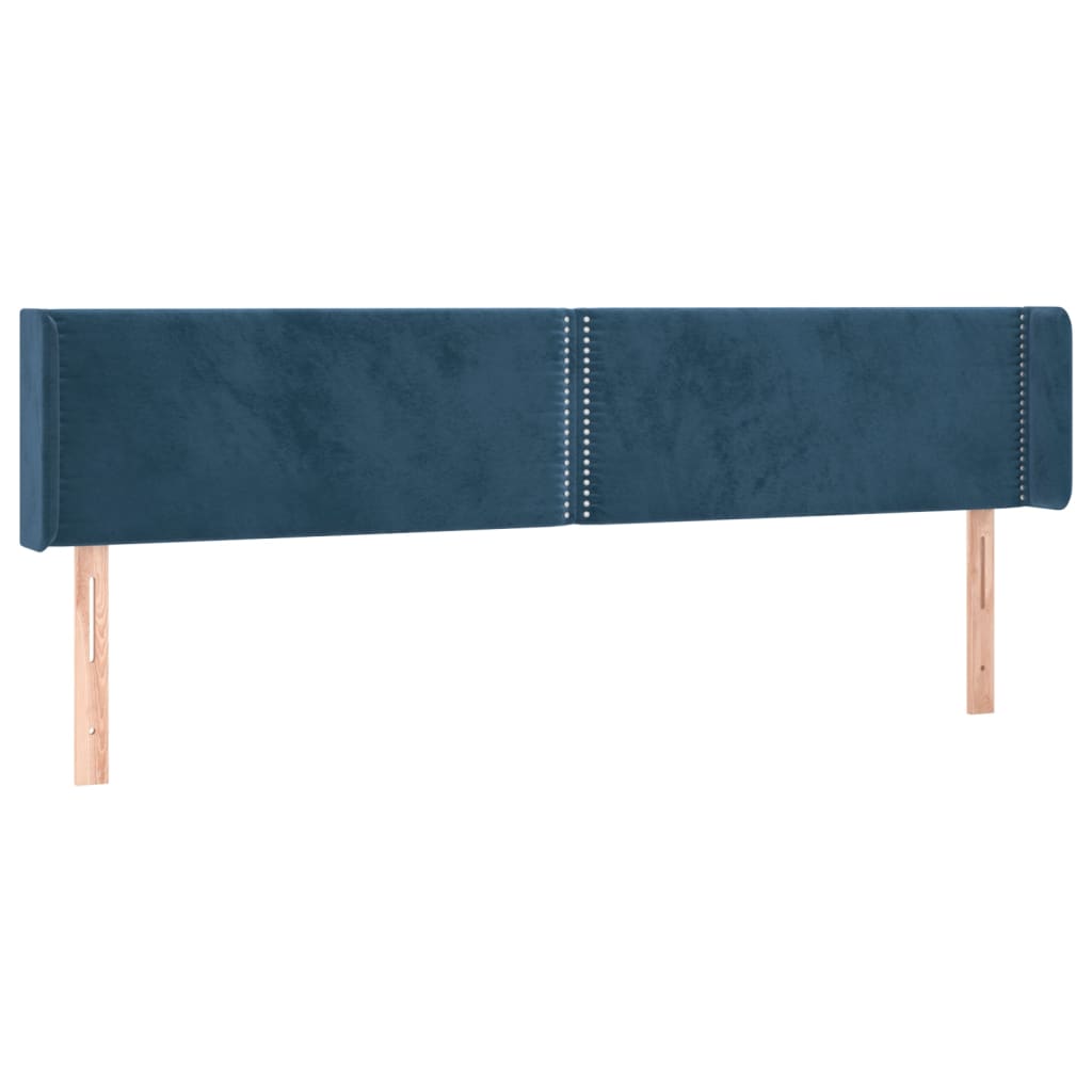 Tête de lit à LED Bleu foncé 183x16x78/88 cm Velours