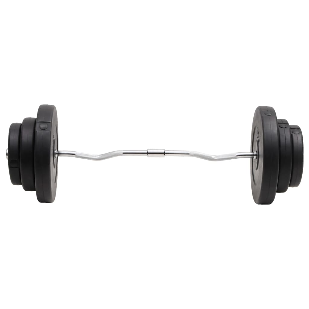 Barre d'haltères ondulée avec plaques 60 kg