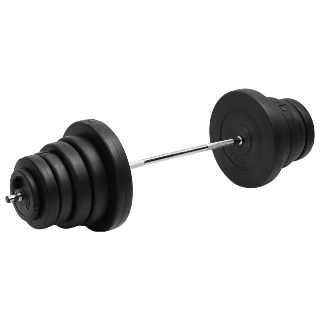 Barre d'haltères avec plaques 90 kg