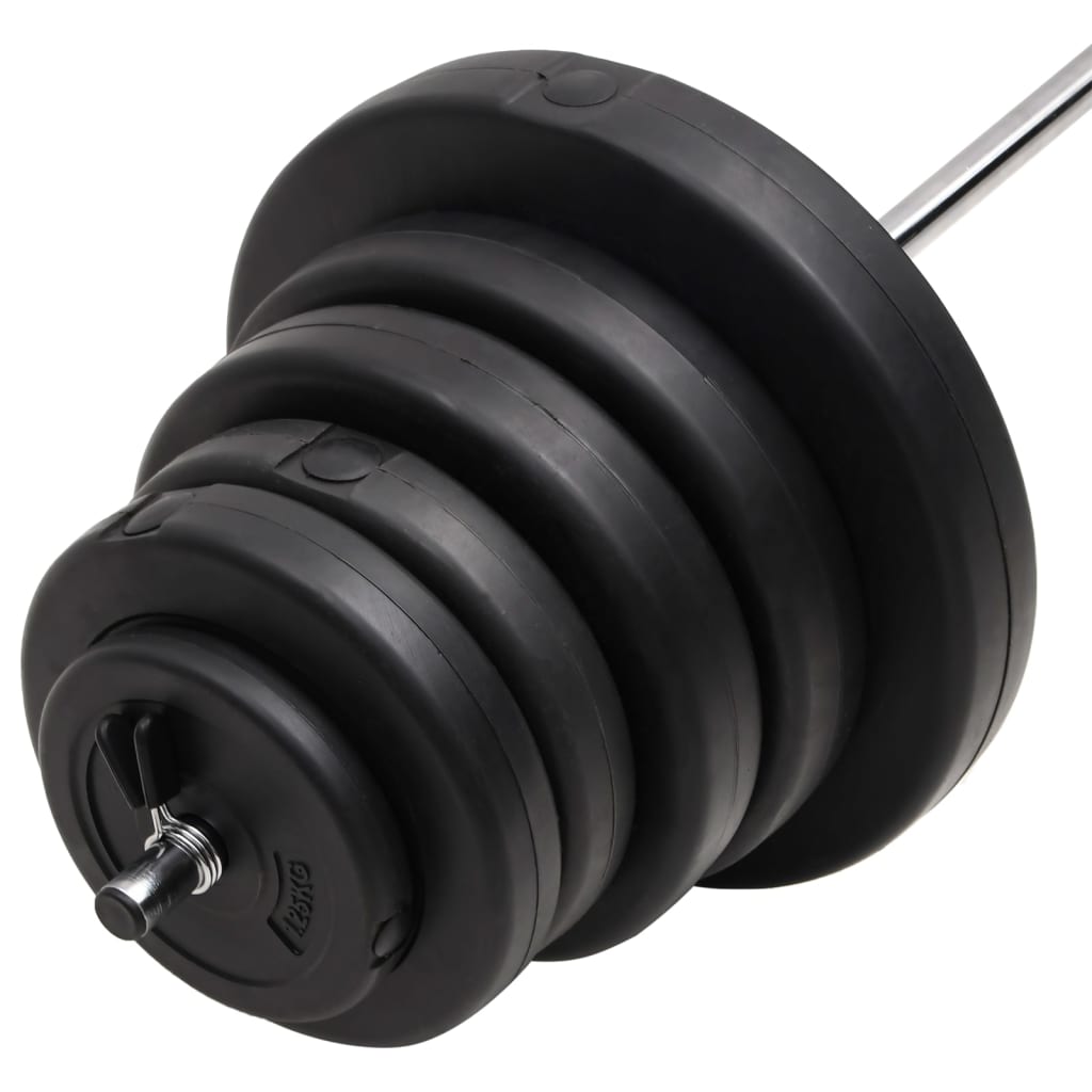 Barre d'haltères avec plaques 90 kg