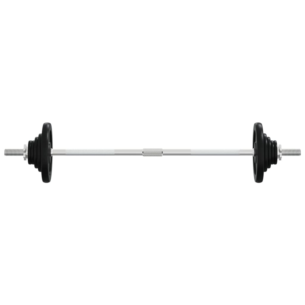 Barre d'haltères avec plaques 60 kg fonte