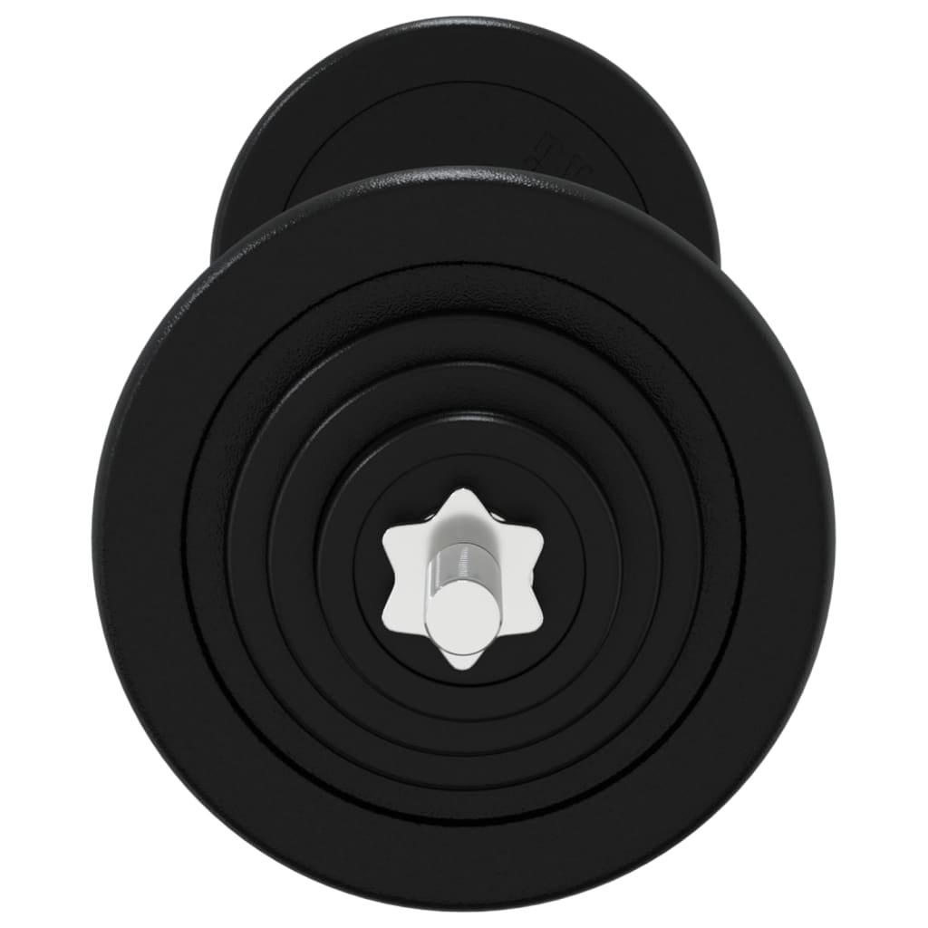 Barre d'haltères avec plaques 60 kg fonte et acier chromé
