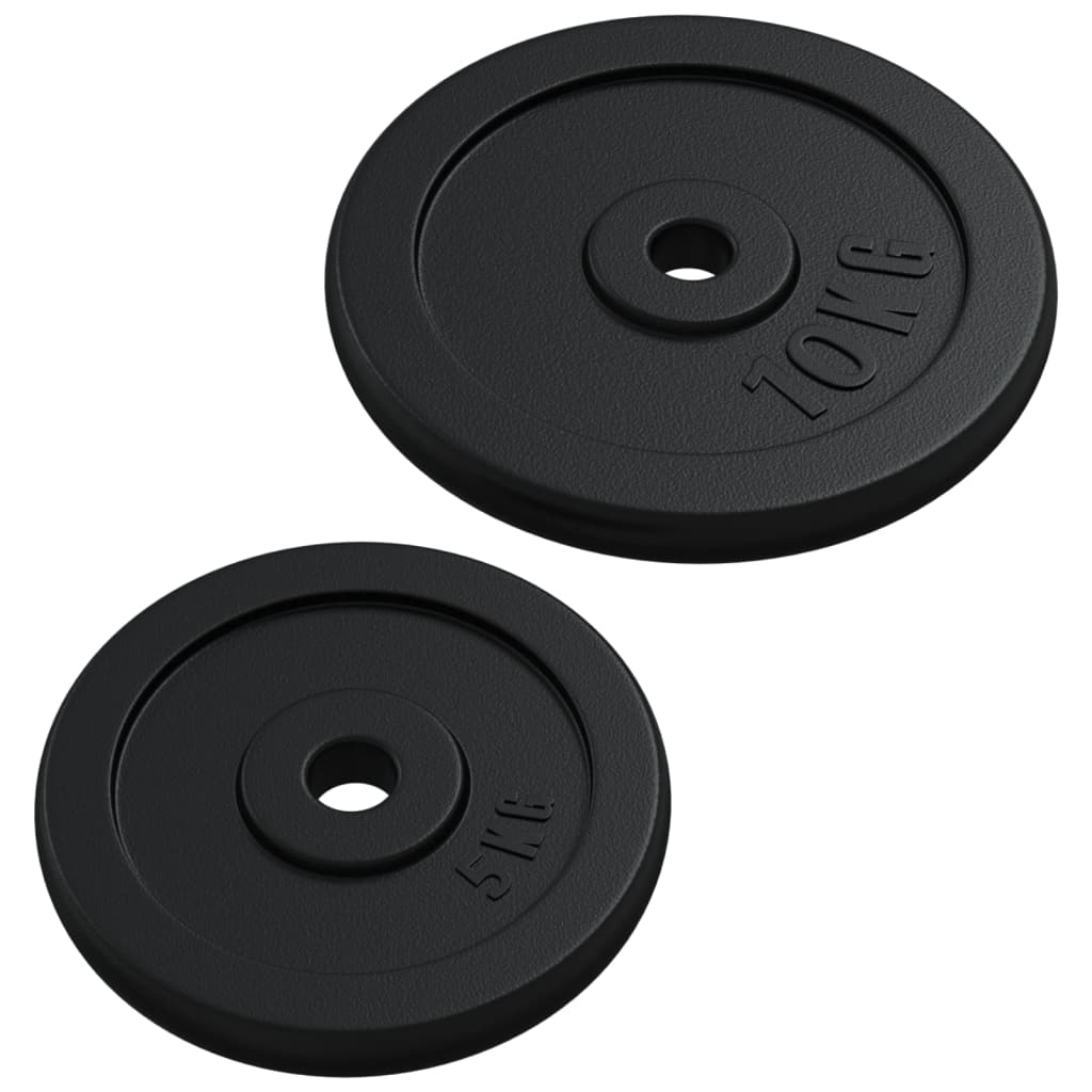 Barre d'haltères avec plaques 60 kg fonte et acier chromé