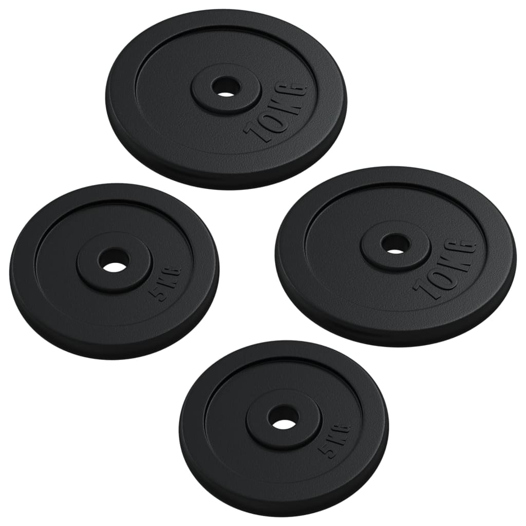 Barre d'haltères avec plaques 90 kg fonte