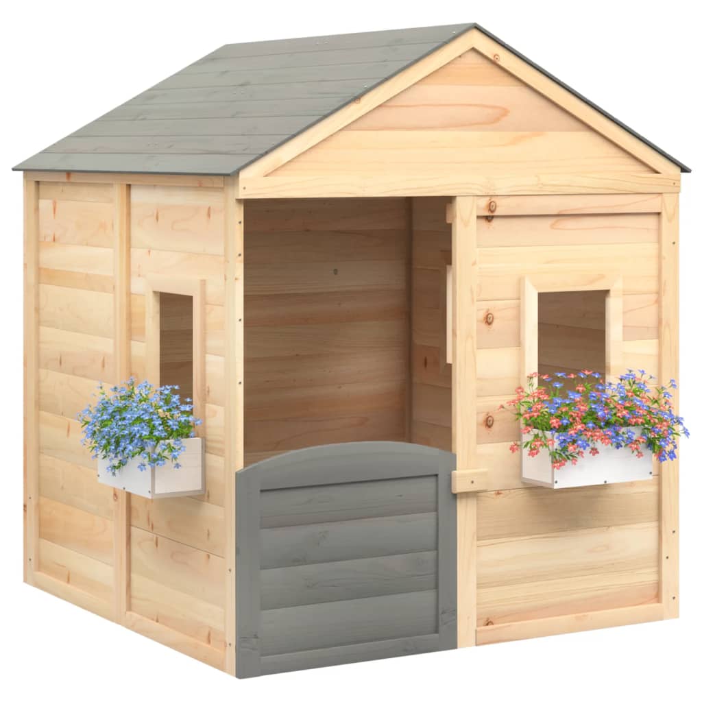 Maison de jeux et porte verrouillable/fleurs bois massif sapin