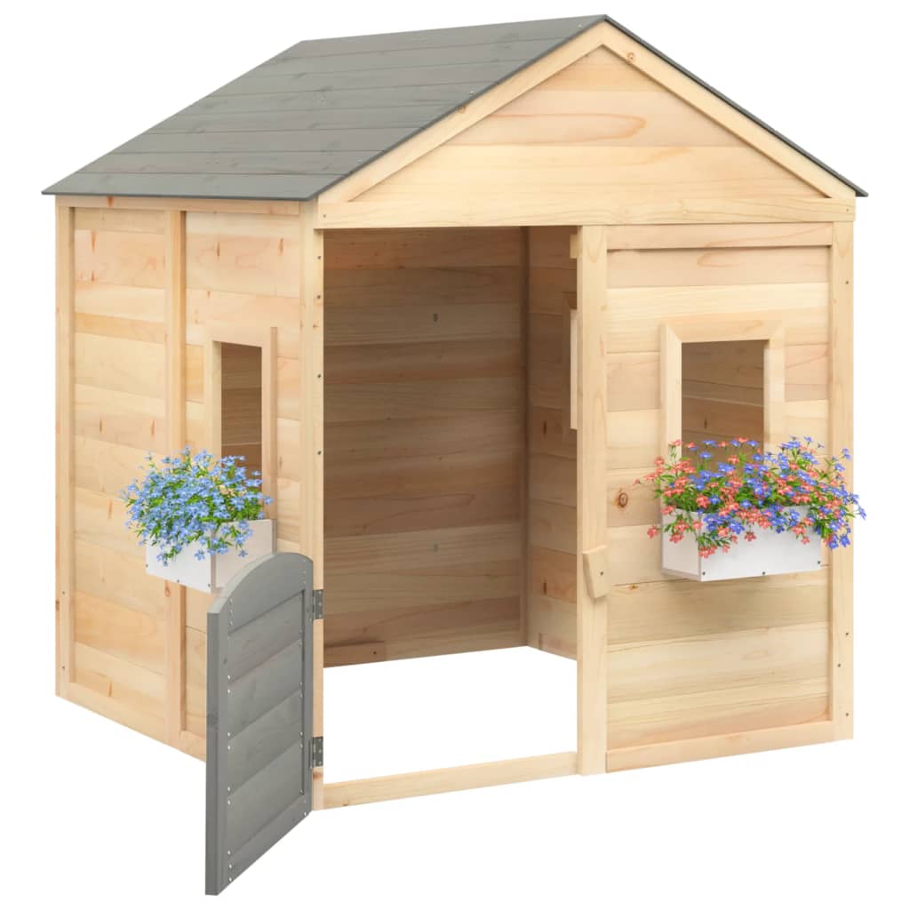 Maison de jeux et porte verrouillable/fleurs bois massif sapin