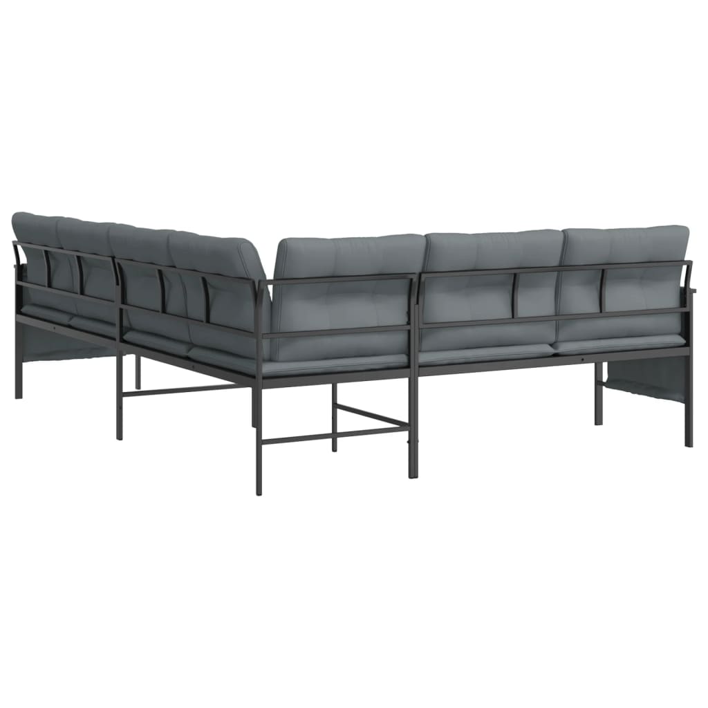Canapé d'angle de jardin anthracite acier et textilène