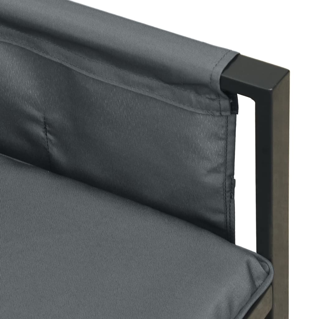 Canapé d'angle de jardin anthracite acier et textilène