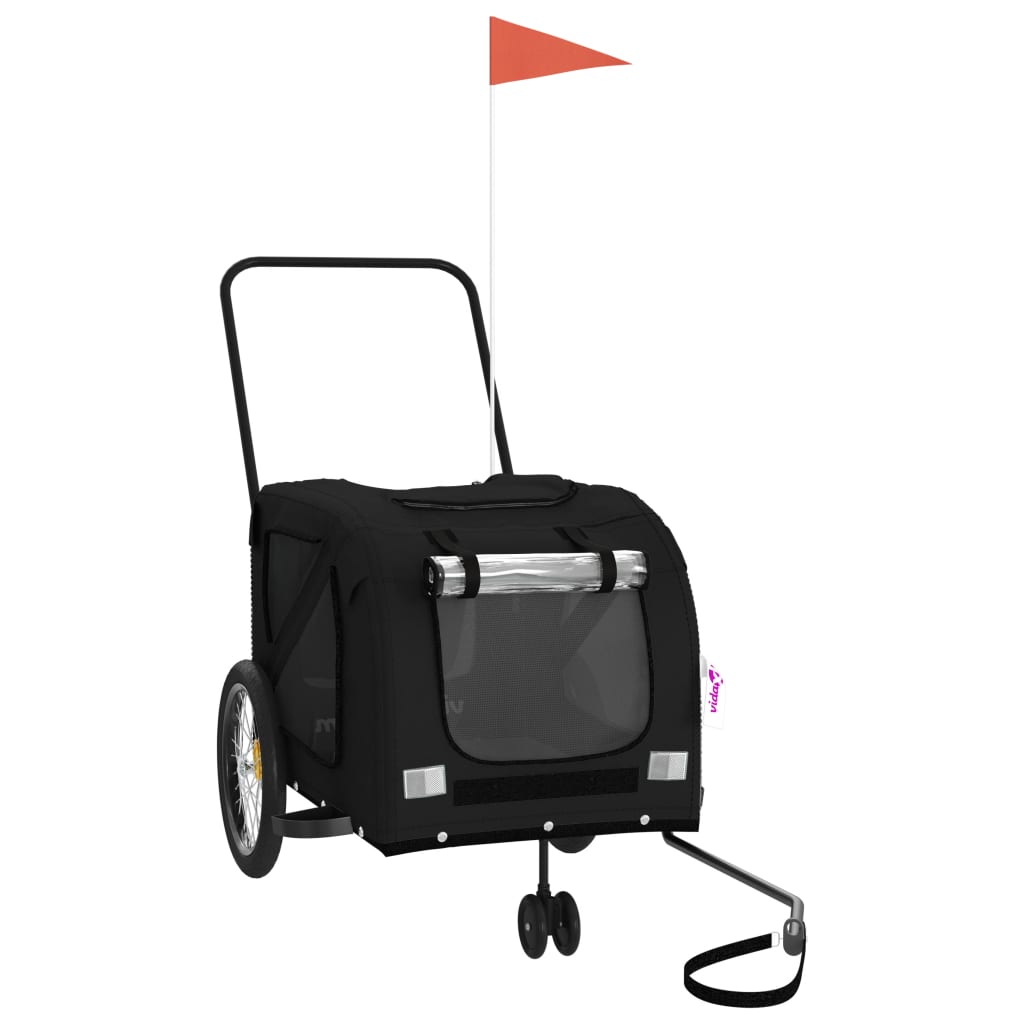 Remorque de vélo pour animaux de compagnie noir