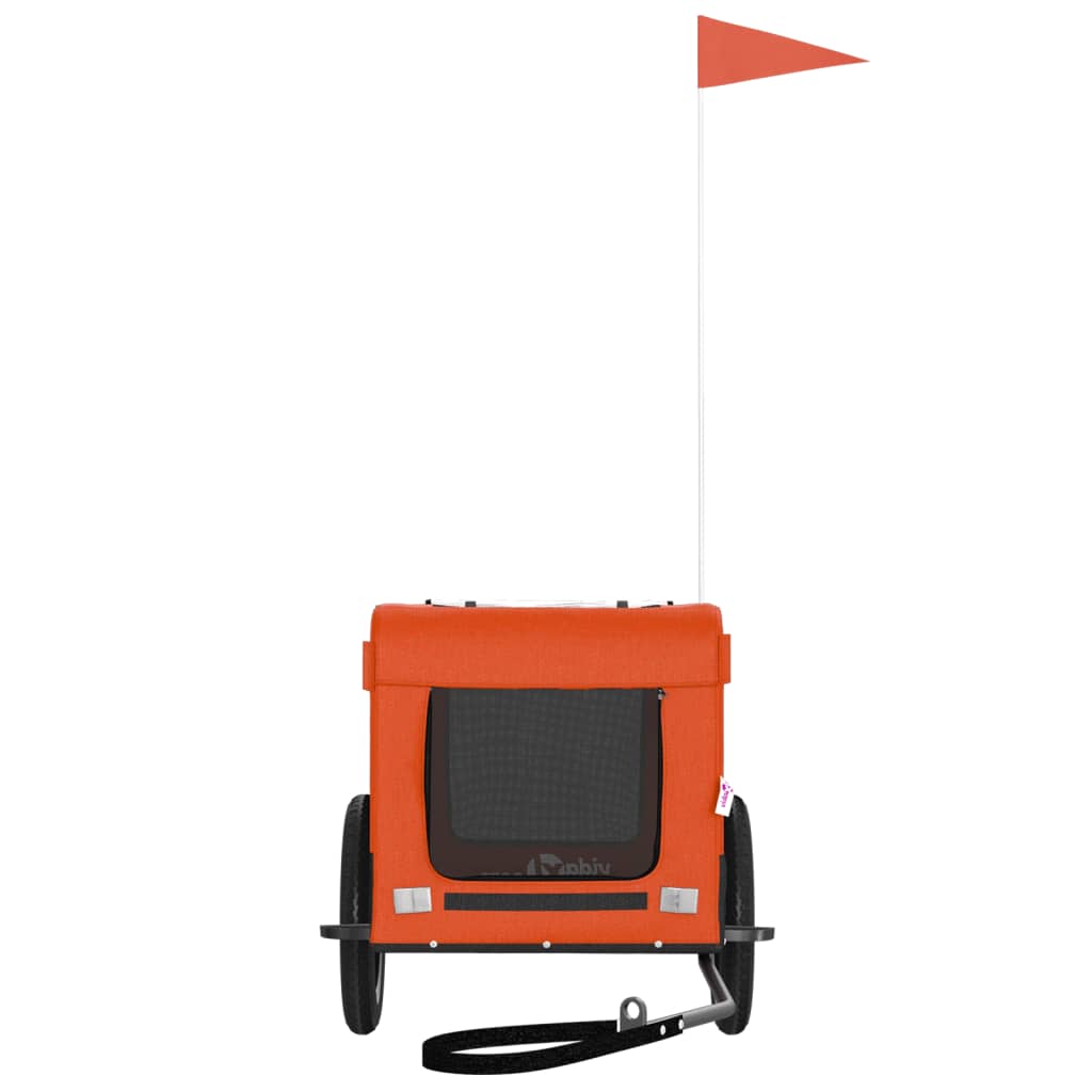 Remorque de vélo pour animaux de compagnie orange et noir