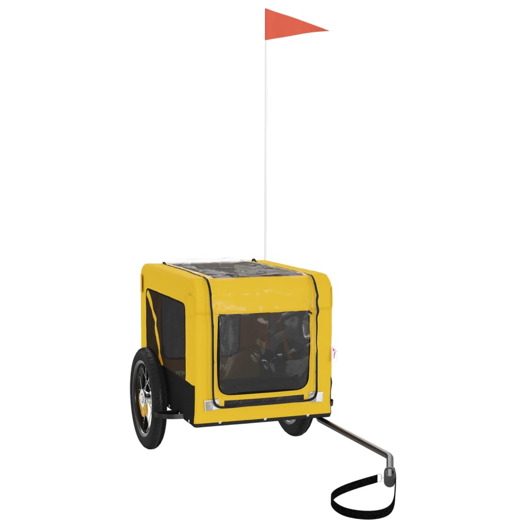 Remorque de vélo pour animaux de compagnie jaune et noir