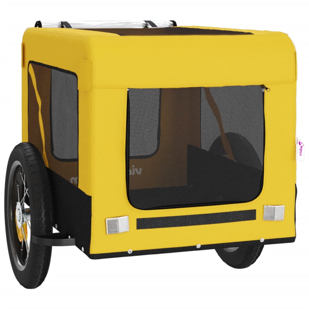 Remorque de vélo pour animaux de compagnie jaune et noir