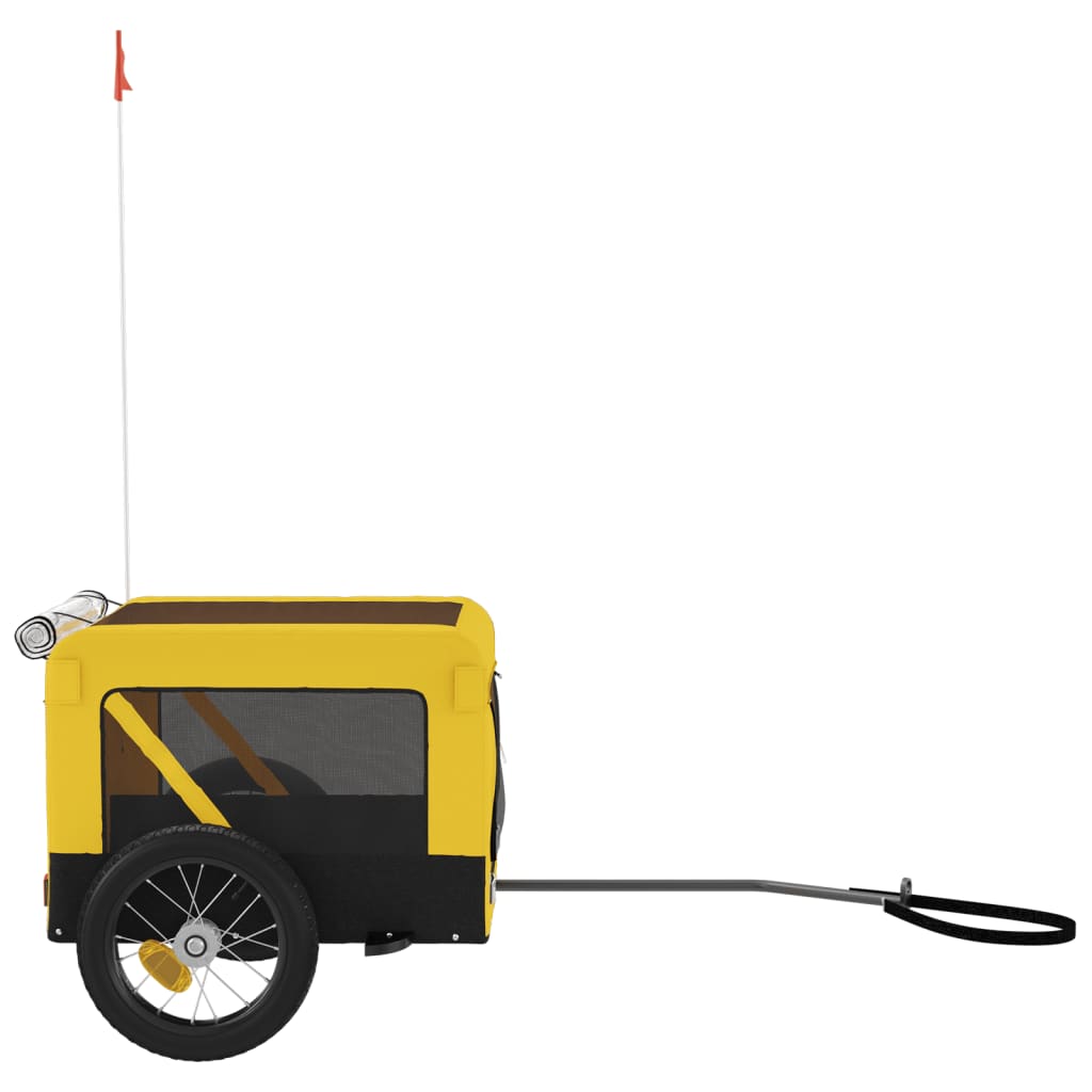 Remorque de vélo pour animaux de compagnie jaune et noir