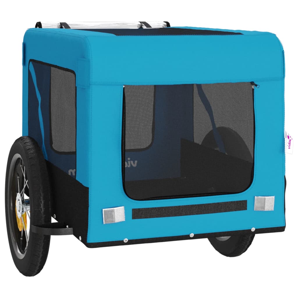Remorque de vélo pour animaux de compagnie bleu et noir