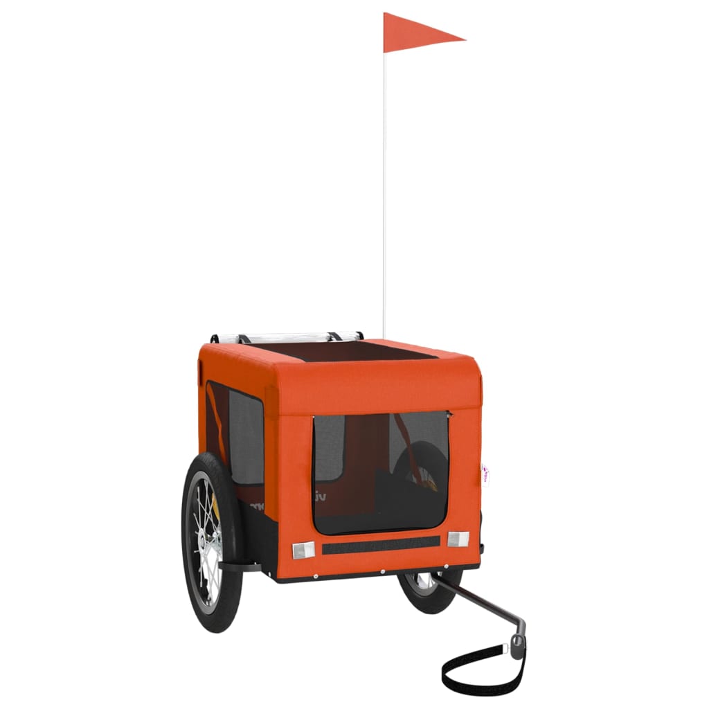 Remorque de vélo pour animaux de compagnie orange et noir
